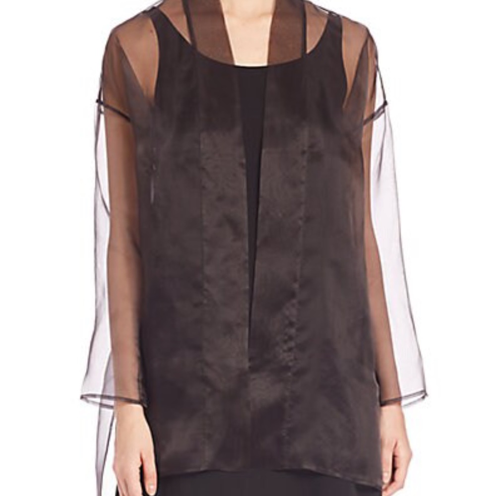 Two Organza Kimono Jackets - maroon & black